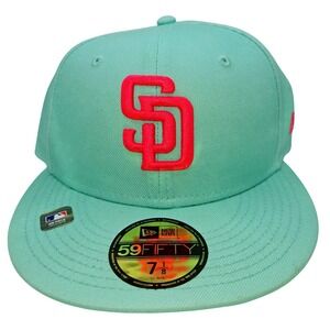 New Era 59FIFTY SD Padres City Connect Mint Pink Fitted Hat 7 1/8 60231697